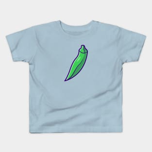 Okra Vegetable Cartoon Kids T-Shirt